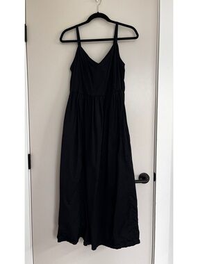 Women’s Black V-Neck Maxi Dress with Spaghetti Straps